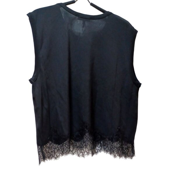Rag & Bone Womens S Black Lace Trim Muscle Tank Chic Layering Elevated Basic - Picture 2 of 6